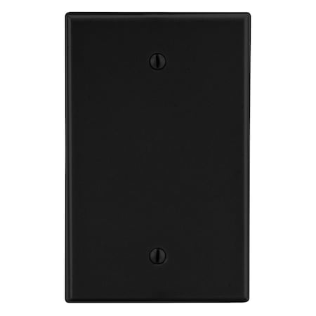 Hubbell Wiring Device-Kellems Wallplate, 1-Gang, Box Mount Blank, Black P13BK